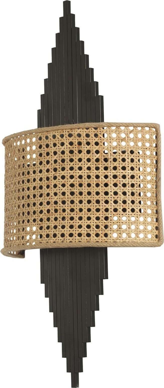 Llambë muri Opviq, Aslı - 8761-3P, metal dhe pëlhurë, e zezë dhe bezhë