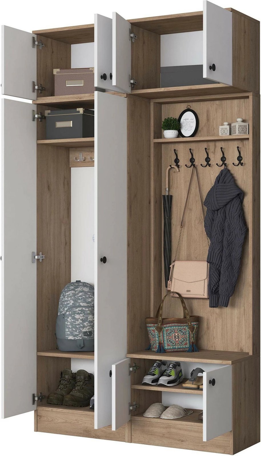 Stendë korridori Skye Decor, ngjyrë arrë dhe e bardhë, EA145 - 3840