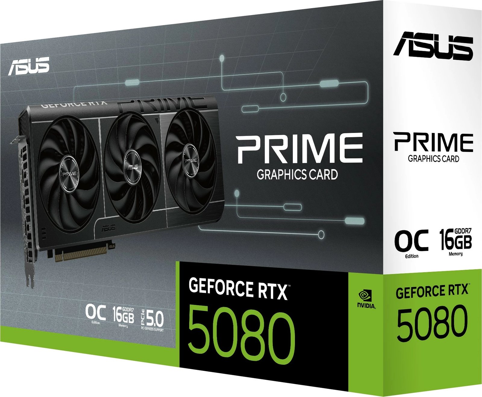 Kartelë grafike ASUS RTX 5080 Prime OC 16GB GDDR7 3Fan