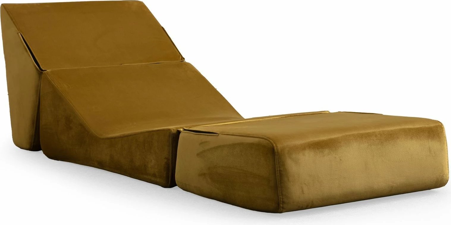 Krevat-kolltuk një vendësh Atelier del Sofa, Origami Convertable, ngjyrë mustard