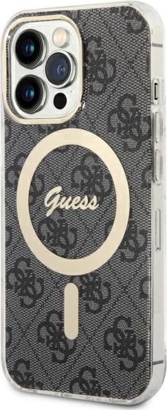 Mbështjellës Guess GUHMP13LH4STK për iPhone 13/13 Pro 6.1", MagSafe, i zi