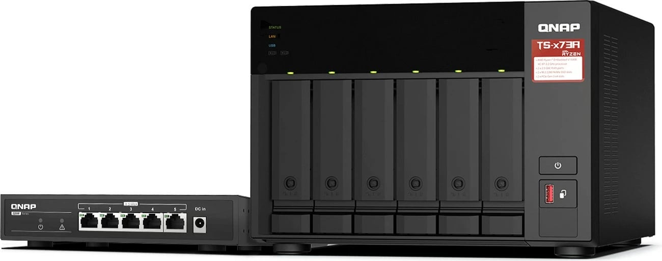 NAS server QNAP TS-673A-SW5T, i zi