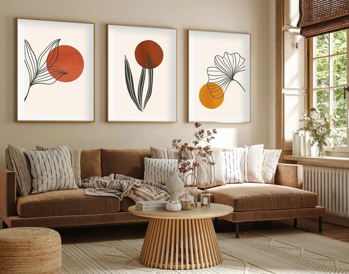 Pikturë dekorative me kornizë, MDF, 3 copë, Wallity, Huhu215, 50x70cm