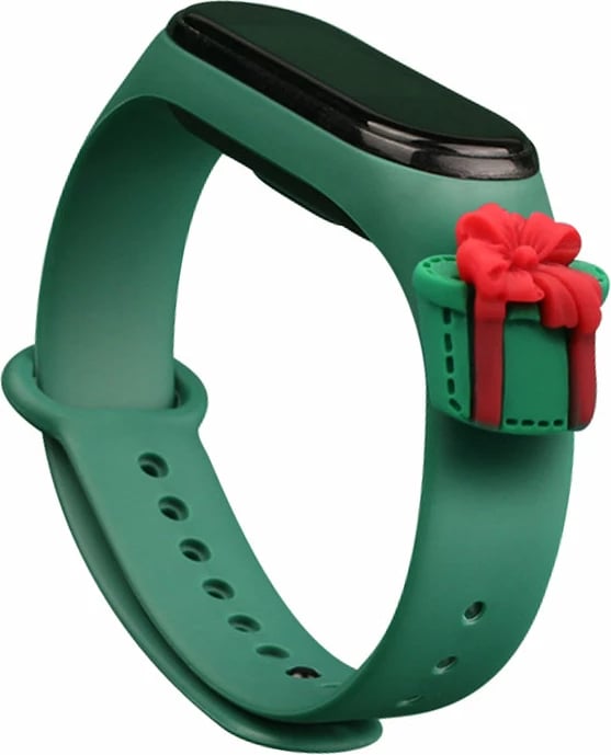 Rrip silikoni Hurtel për Xiaomi Mi Band 3/4, temë Krishtlindjesh, i gjelbër