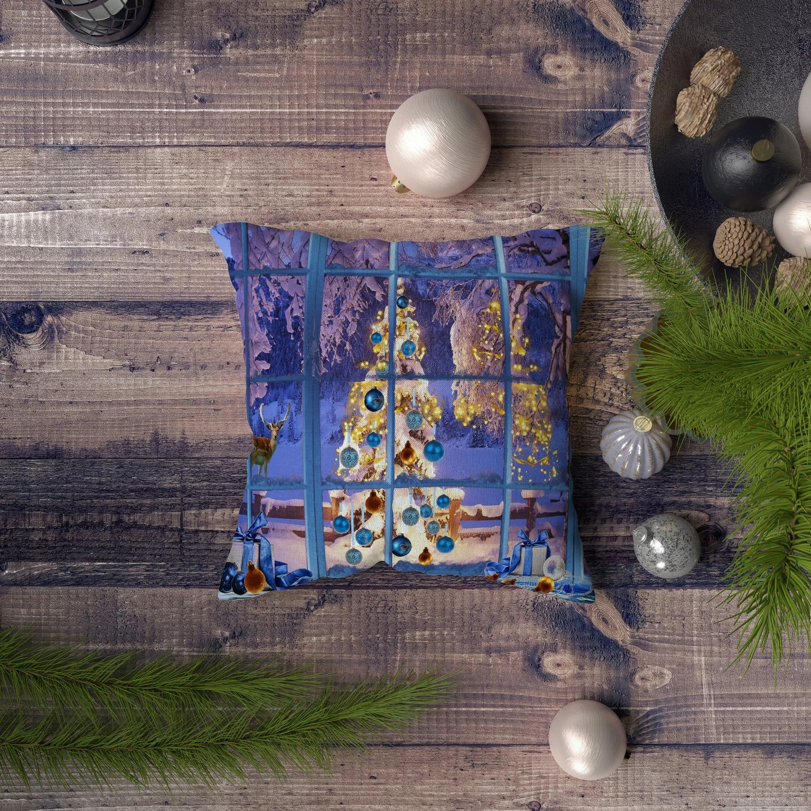 Jastëk dekorativ Aberto Design, NYXMAS050, shumëngjyrësh, 43x43cm