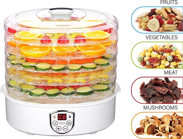 Dehidratues ushqimi, Adler CR 6659, 5 tabaka, 35–70°C, deri 70 orë, 240–550W, LCD
