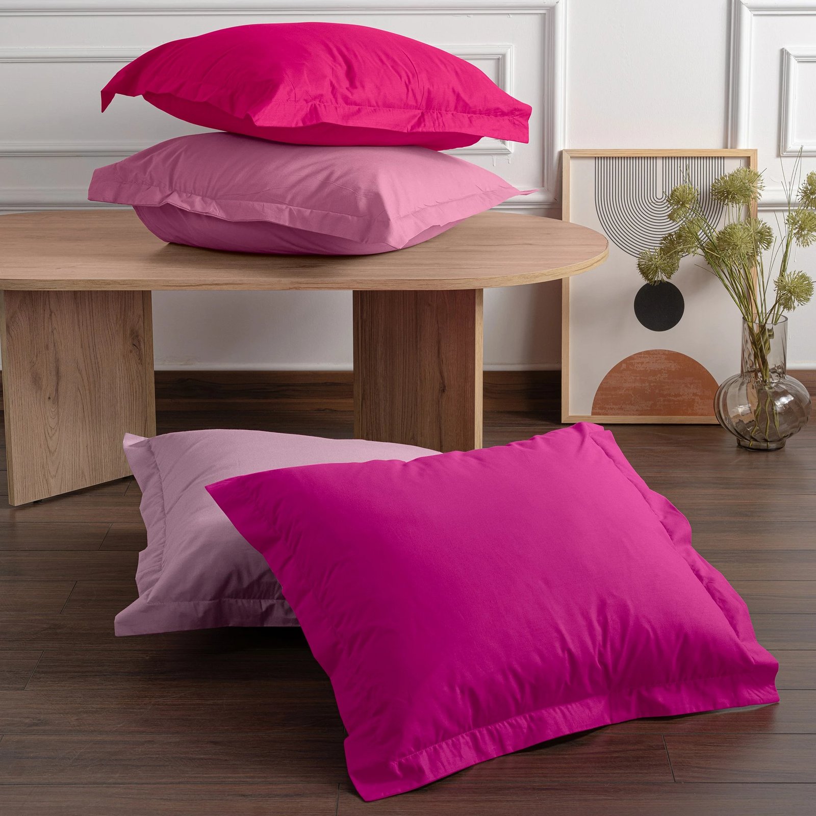 Set jastëkësh Oxford (2 copë), ngjyrë rozë e zbehtë, L'essentiel, 60x60+5cm