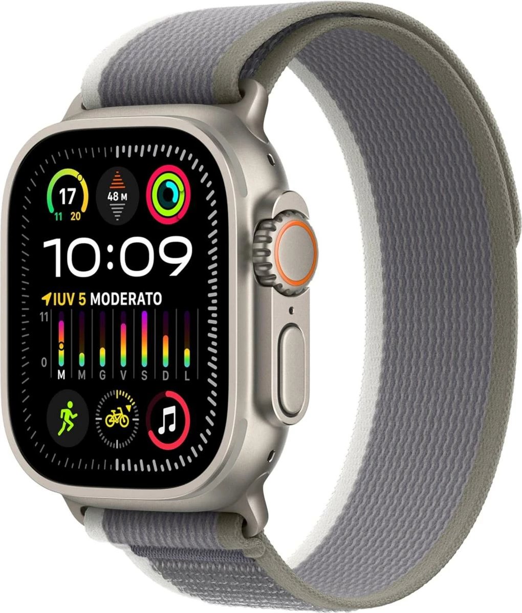 Smartwatch Apple Watch Ultra2 49mm Titanium Trail Loop Gjelbër/Gri