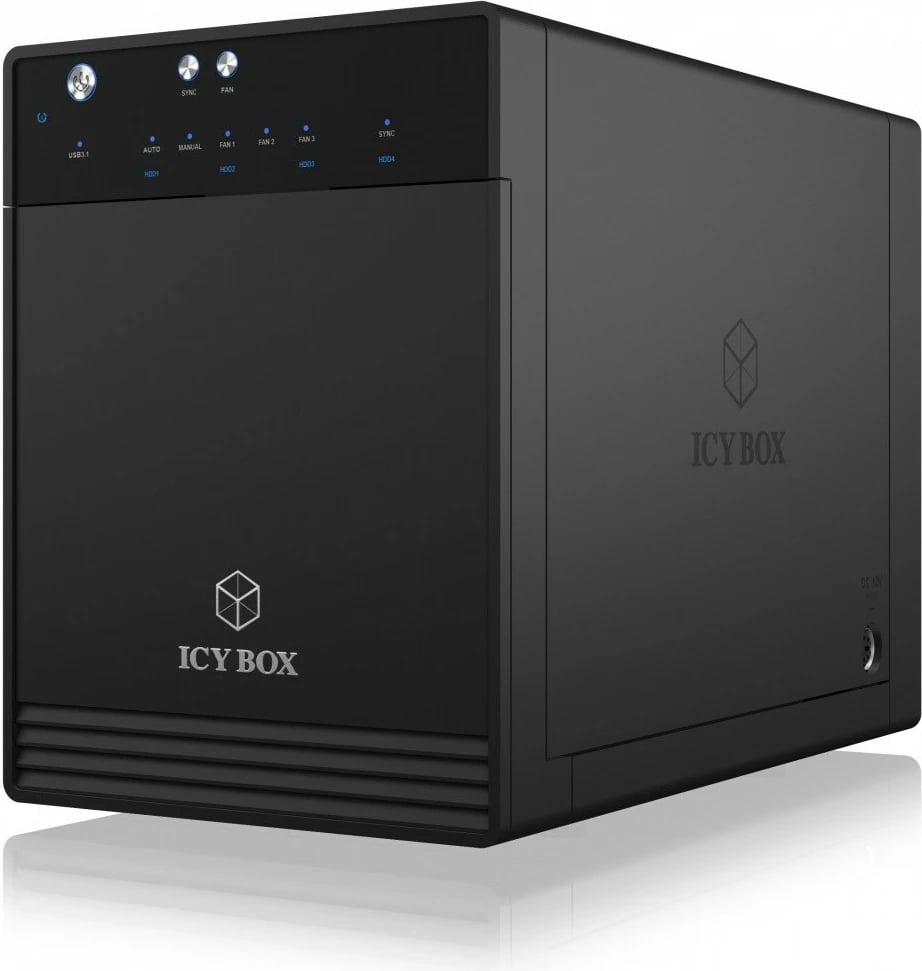 Kasë e jashtme IcyBox IB-3740-C31, 4x 2.5"/3.5", USB 3.1 Type-C, e zezë