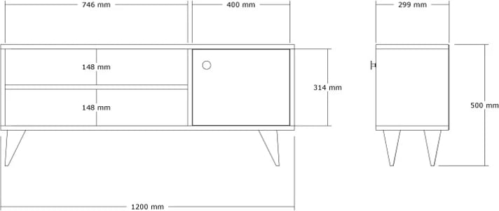 Dollap TV Wison, ngjyrë lisi, 120x29x50cm