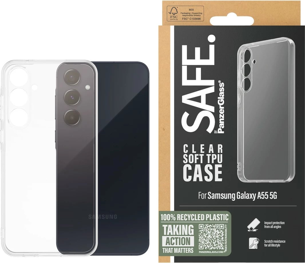 Mbështjellës PanzerGlass për Samsung A55 5G, transparent