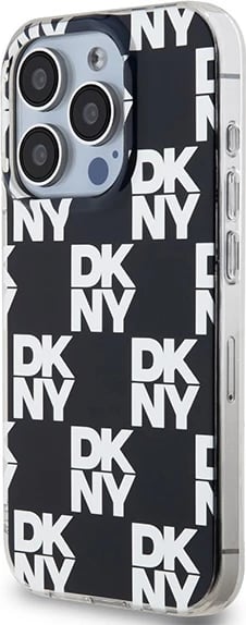 Mbështjellës DKNY IML Checkered Mono Pattern për iPhone 15 Pro, i zi