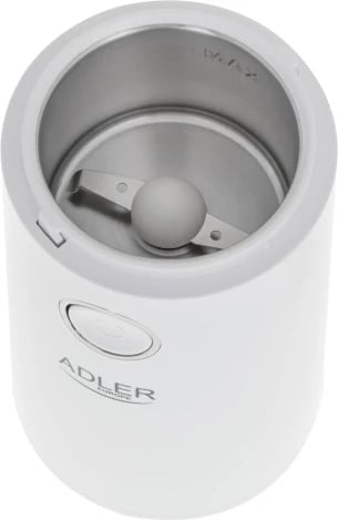 Mulli kafeje Adler AD 4446, 150 W, kapacitet 75 g, kapak transparent me bllokim sigurie, e bardhë/argjendtë Mulli kafeje Adler AD 4446, 150 W, kapacitet 75 g, kapak transparent me bllokim sigurie, e bardhë/argjendtë