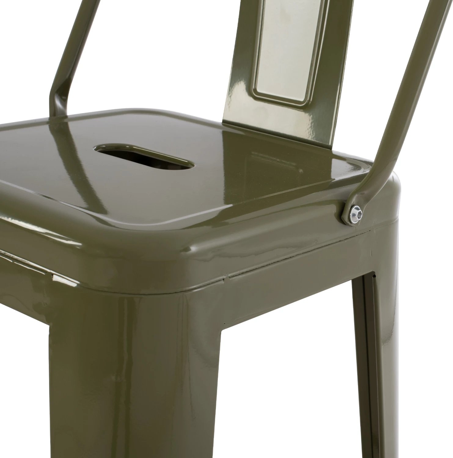 Karrige për bar me mbështetëse, MELITA-PRO, metal, ngjyrë ulliri e errët, 42x42x100H cm