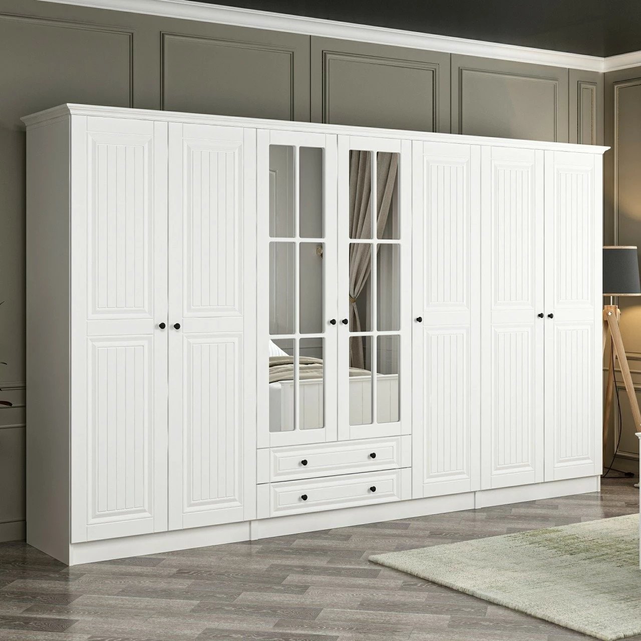 Dollap i bardhë, shumë raftesh, Skye Decor, Kale - 4785