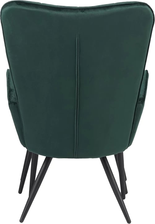 Karrige me këmbë për këmbë Dorita kadife këmbë çipresë metal i zi 68.5x76x103cm