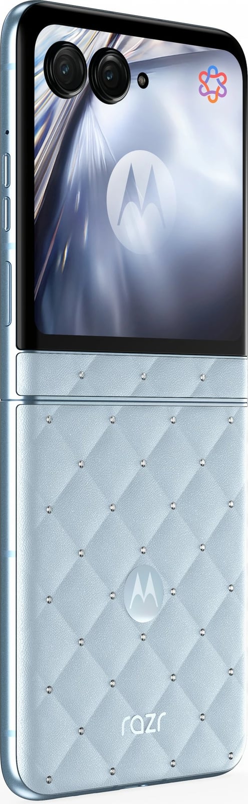 Celular Motorola razr60 + kufje Buds Loop, Swarovski Edition, blu Celular Motorola razr60 + kufje Buds Loop, Swarovski Edition, blu