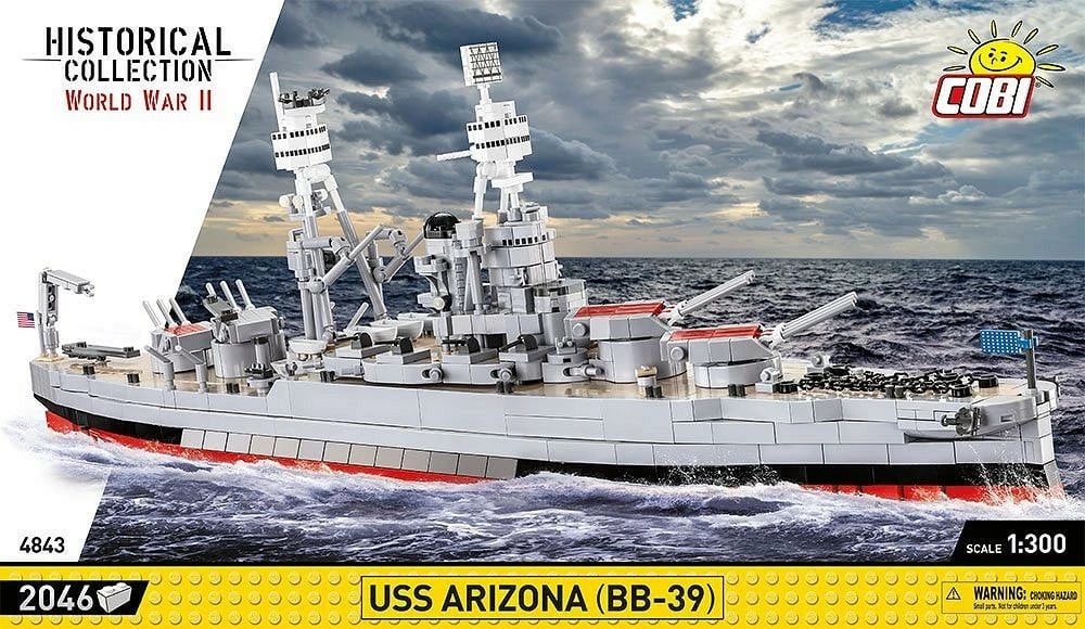 Set ndërtimi Cobi Klocki USS Arizona BB-39, 2046 pjesë, plastikë, Historical Collection