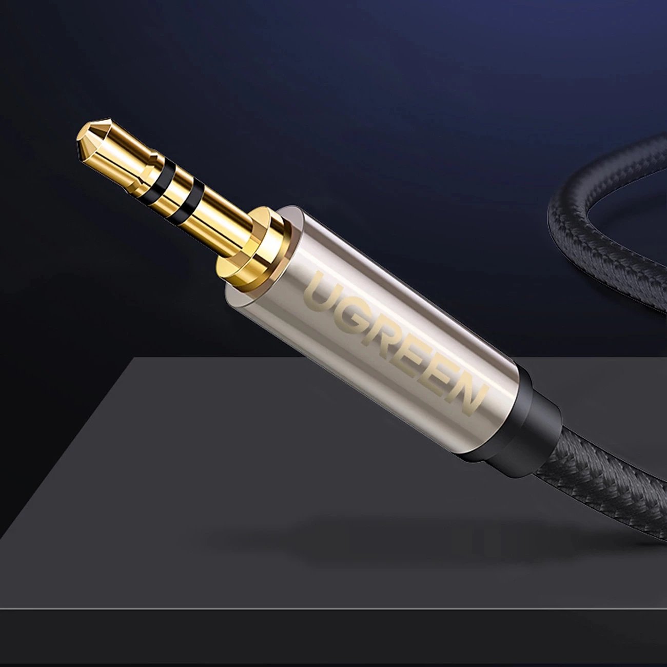 Kabllo audio Ugreen AV127 10630, TRS, mini jack 3.5mm / jack 6.35mm, 5m, Gri