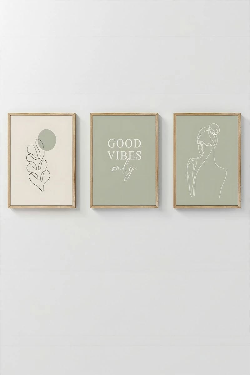 Pikturë dekorative me kornizë (3 copë), Wallity, Artsycllct13