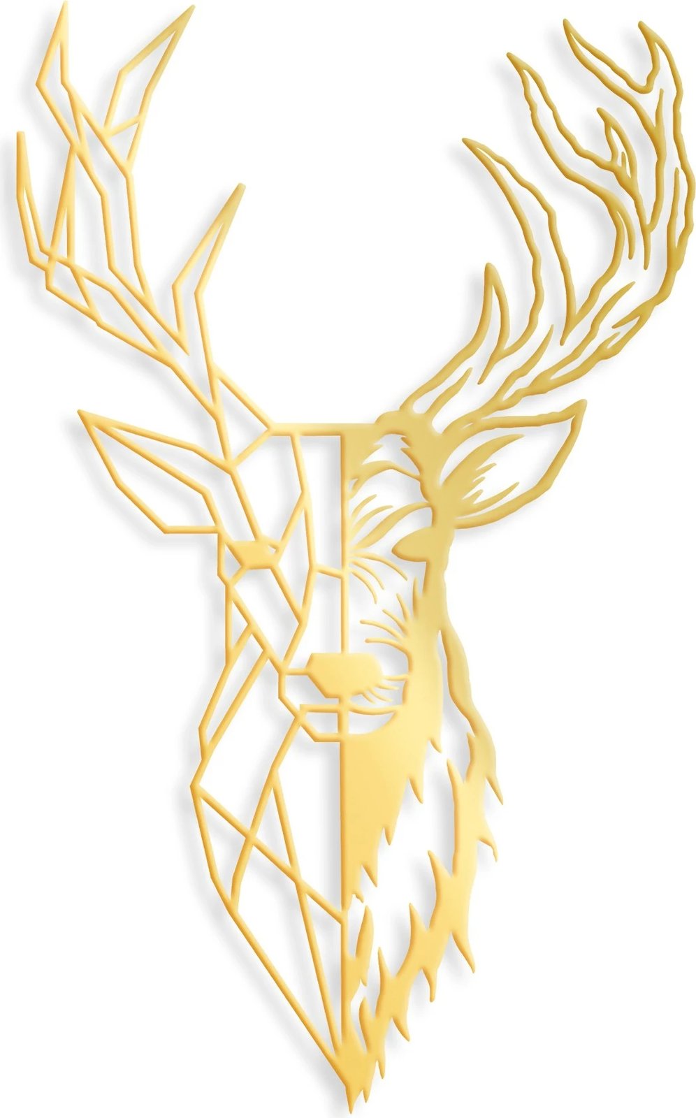 Aksesor dekorativ metalik për mur, Wallity, dreri i kuq 3, ngjyrë ari, 42x70cm