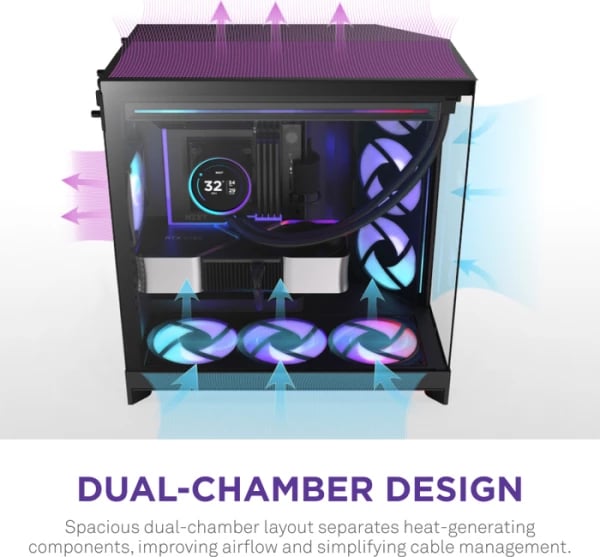 Kasë kompjuteri NZXT H9 Flow RGB (CM-H92FB-P1), e zezë