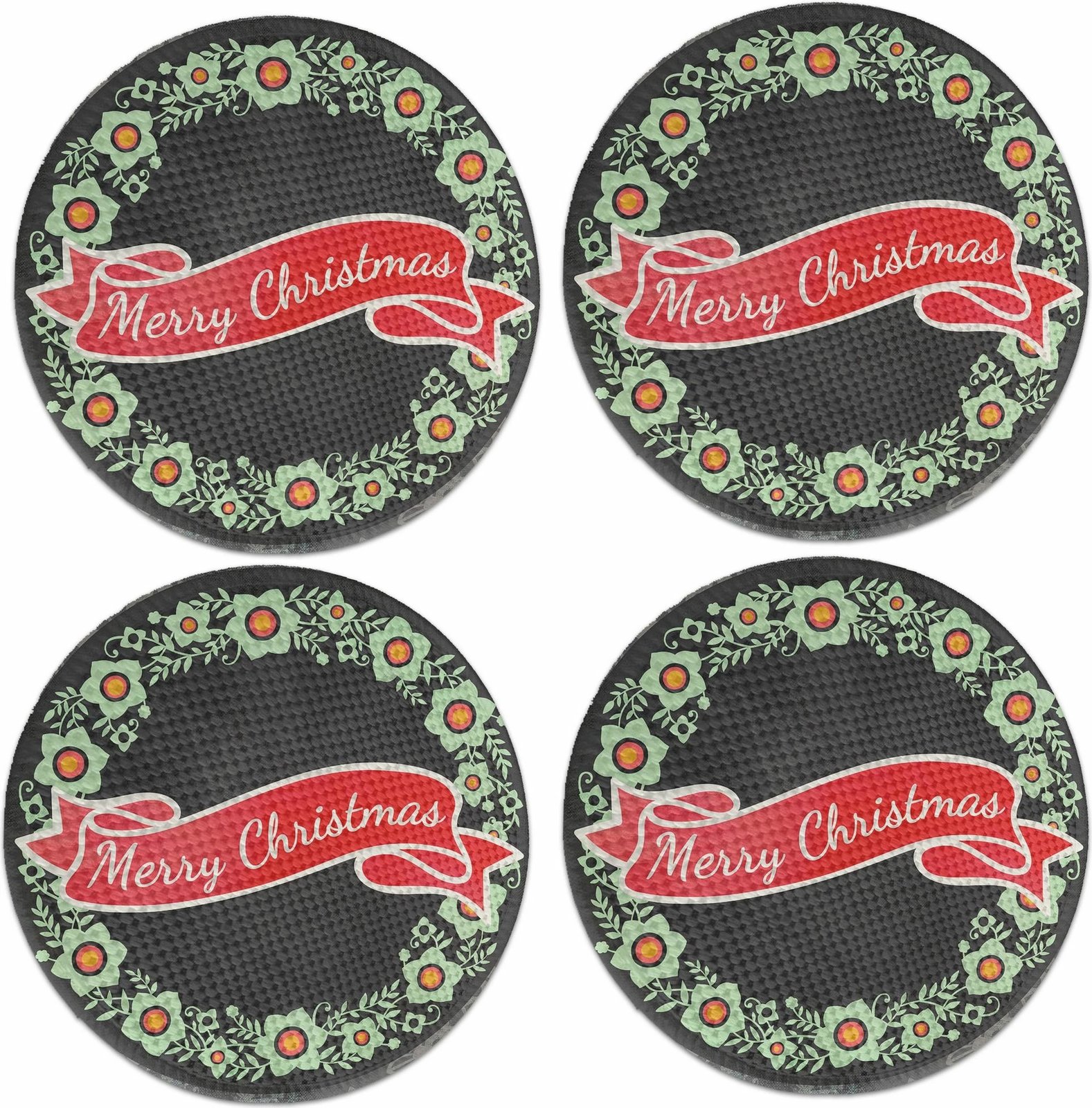 Nënshtrat tavoline, shumëngjyrësh, set prej 4 copash, Hermia Concept, 37cm