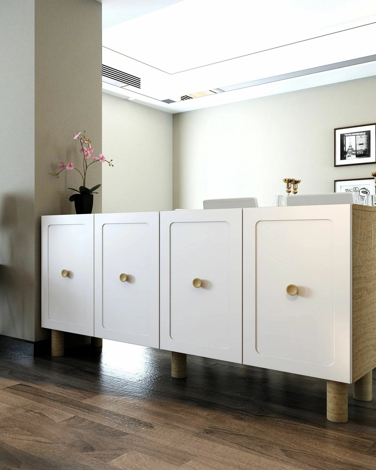 Konsol Skye Decor, Rosalinda KB150, ngjyrë lis safir dhe e bardhë