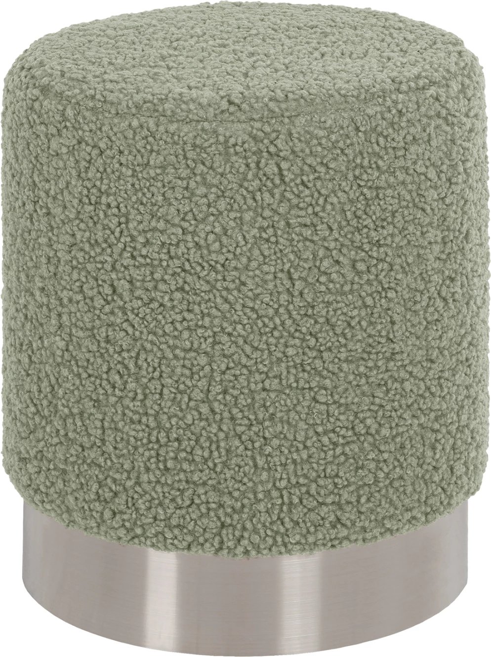 Karrige për bar LEVY FH8408.27, pëlhurë boucle, ngjyrë fistik-jeshile, bazë argjendi, Φ35x42H cm