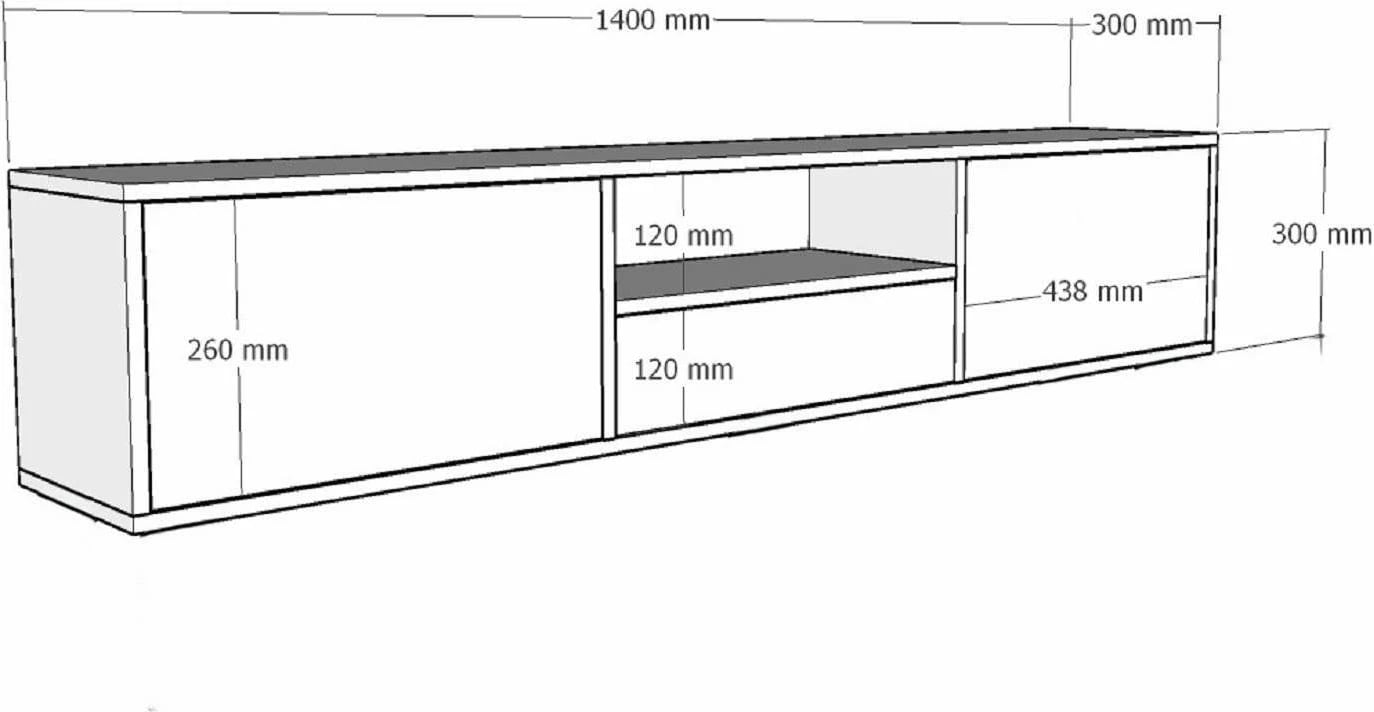 Komodë për TV, ngjyrë antracit dhe e zezë, Skye Decor, 1305-DROP-1