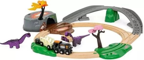 Set aventurë dinosaurësh Ravensburger BRIO, dru, për fëmijë