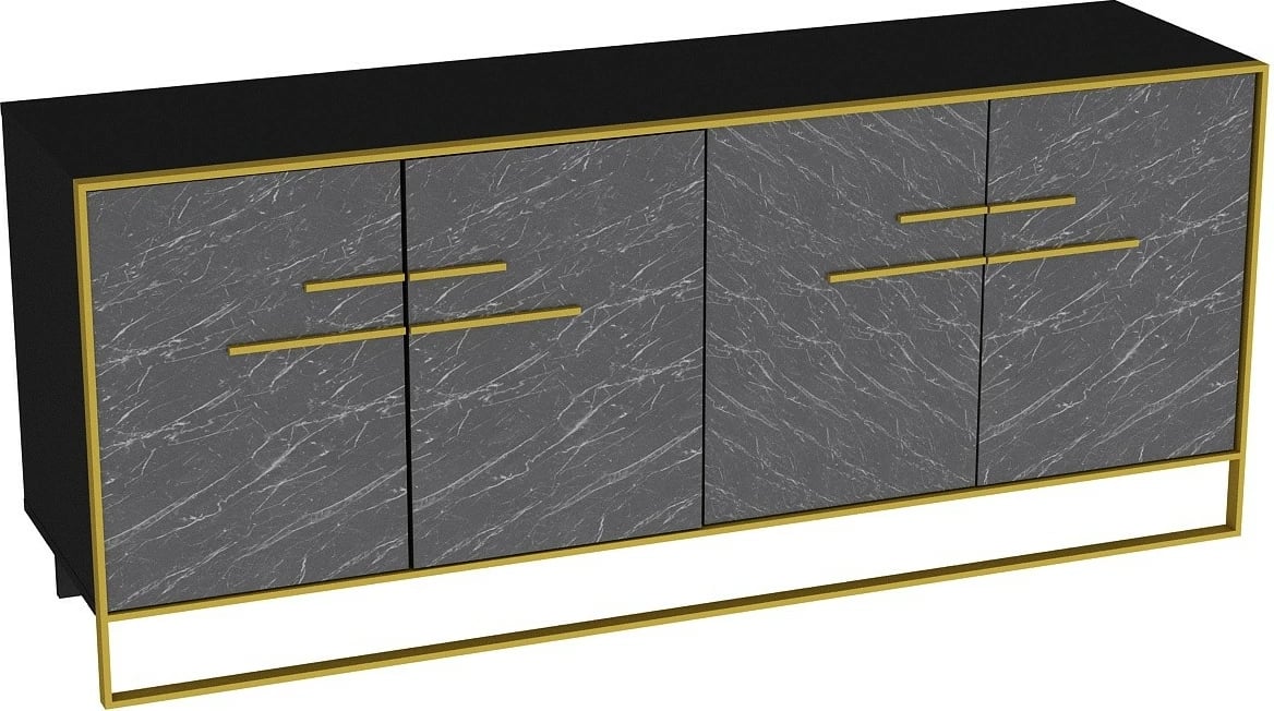 Konsolë Hanah Home Polka, e zezë dhe e artë