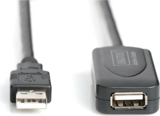 Kabllo zgjatuese USB 2.0 Digitus DA-73102, 20m, e zezë