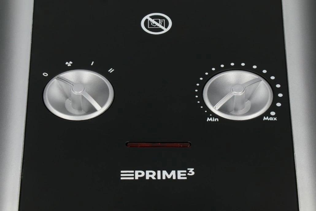 Nxehtëse me ventilator PRIME3 SFH81SL 1500W me element qeramik PTC, 2 nivele 1500/750W, termostat, gri