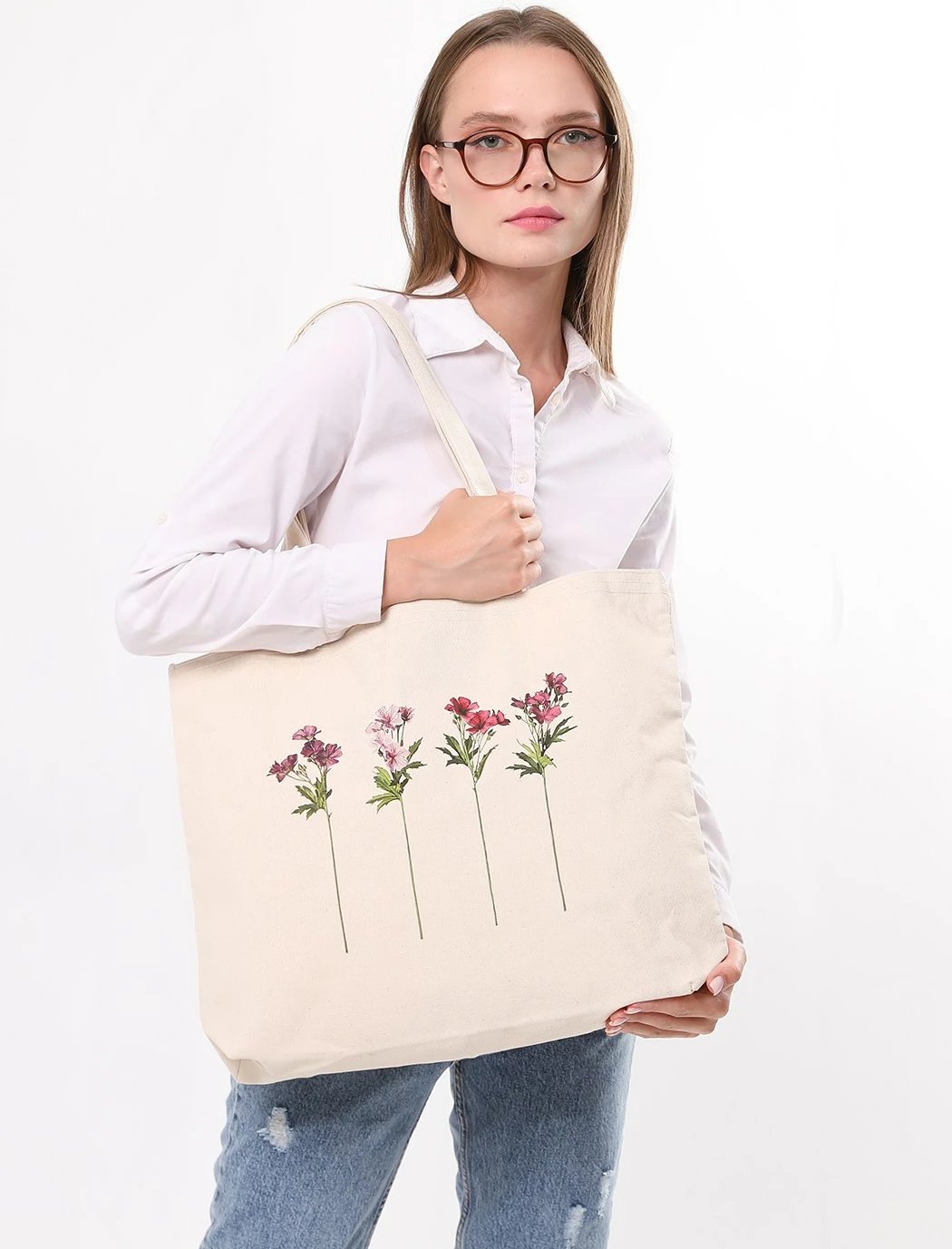 Çantë tote Zoozie Bags, krem, 1685