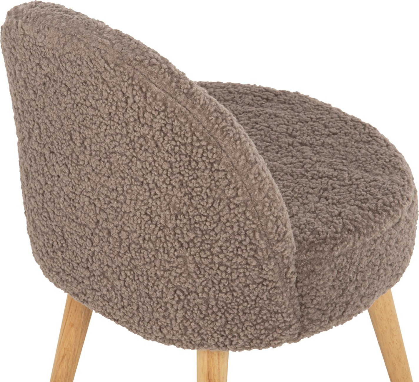 Karrige YASMINE FH8395.25 shpinë e ulët, pëlhurë boucle ngjyrë kafe e lehtë, 47x46x64.5H cm.