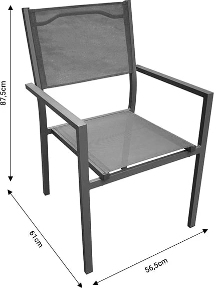 Tavolinë me karrige, 5 pjesë, alumini anthracite dhe dru natyral, 140x80x72.5cm