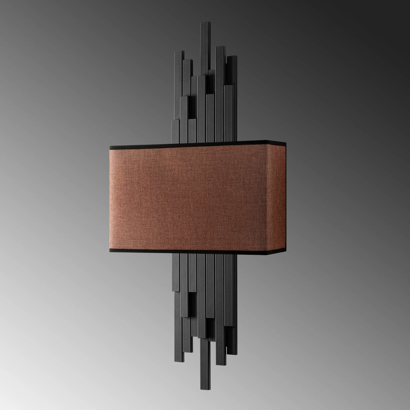 Llambë muri Opviq, Axıs - 15103, metal dhe tekstil, e zezë dhe kafe, 35x75x10 cm