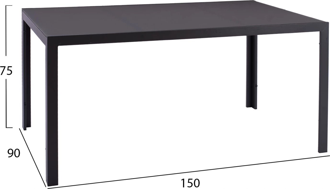 Set për darkë 7 copë, tavolinë gri 150x90 dhe karrige të palosshme FH11531.01