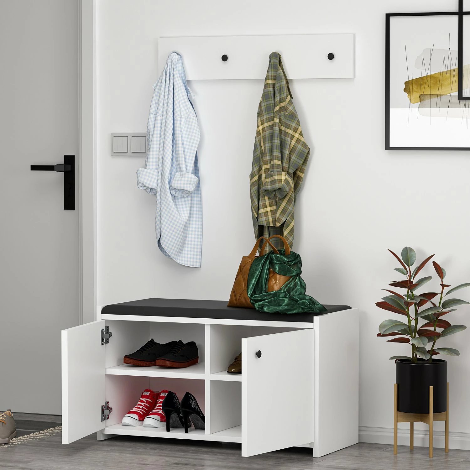 Dollap këpucësh Skye Decor, Zen, i bardhë