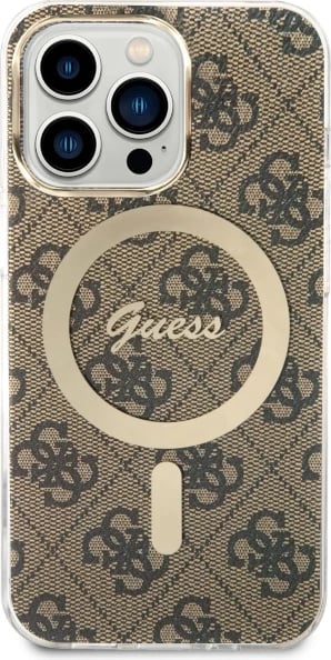 Mbështjellës Guess 4G MagSafe për iPhone 13/13 Pro 6.1", kafe Mbështjellës Guess 4G MagSafe për iPhone 13/13 Pro 6.1", kafe