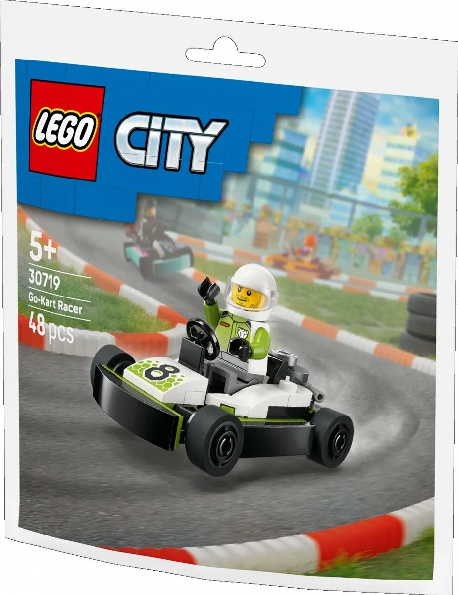 Set ndërtimi, LEGO, City 30719 Go‑Kart Racer, 48 pjesë, 5+, me minifigurinë