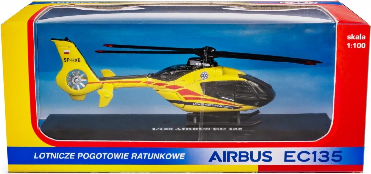 Helikopter lodër Daffi AIRBUS EC135, 1:100, Metal/Plastikë, Verdhë