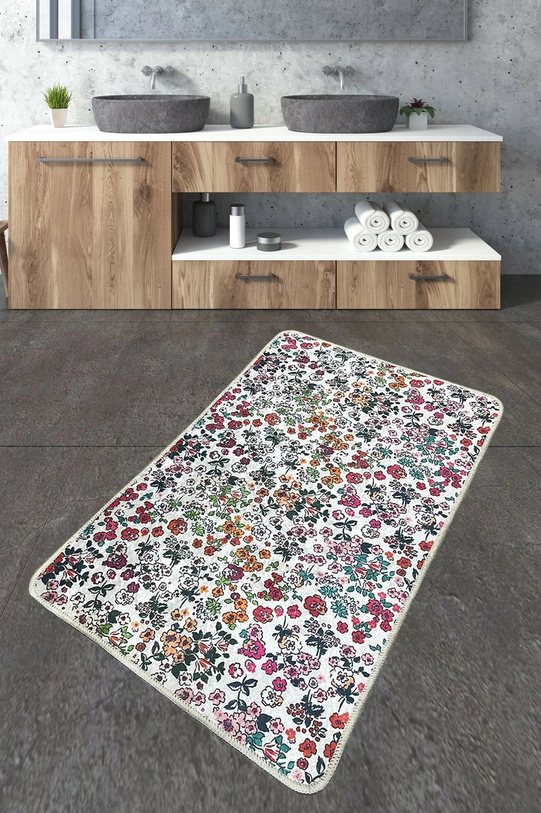 Tapet për banjo Mijölnir, Alara - 102, shumëngjyrësh, 70x120cm