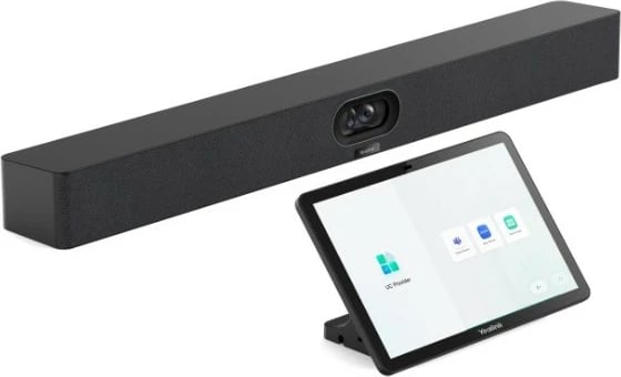 Sistem bashkëpunimi video Yealink Wideobar A40-031 + CTP25, 4K Ultra HD, me ekran prekje, i zi