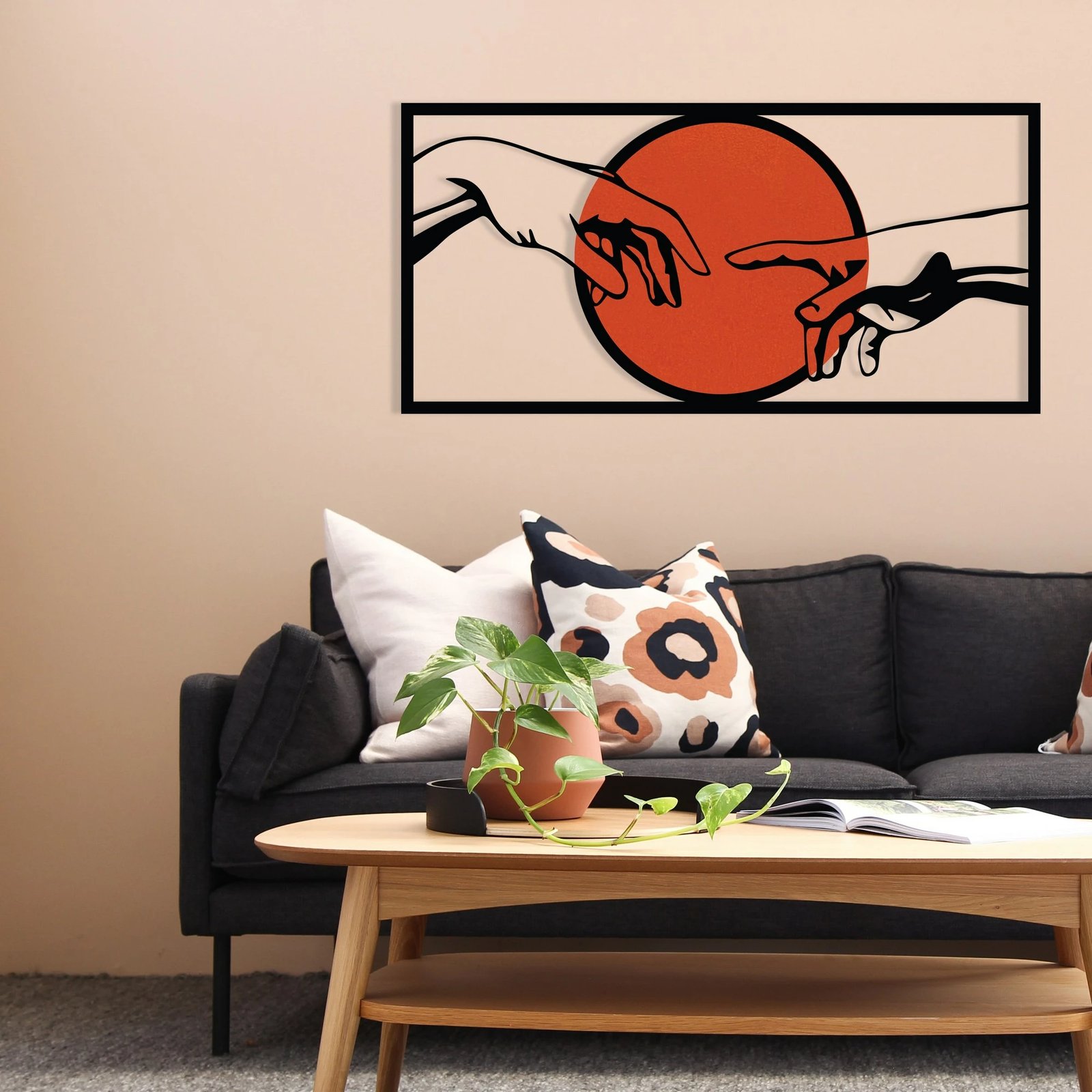 Aksesor dekorativ muri prej metali Wallity, Genesis, shumëngjyrësh, 120x58cm