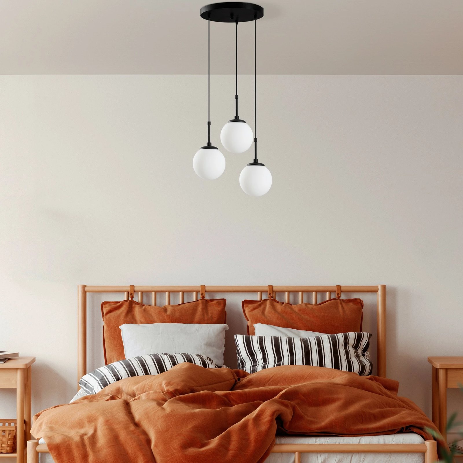 Llambë tavani Opviq Orbital, trup metalik, e zezë, 36x36x115cm