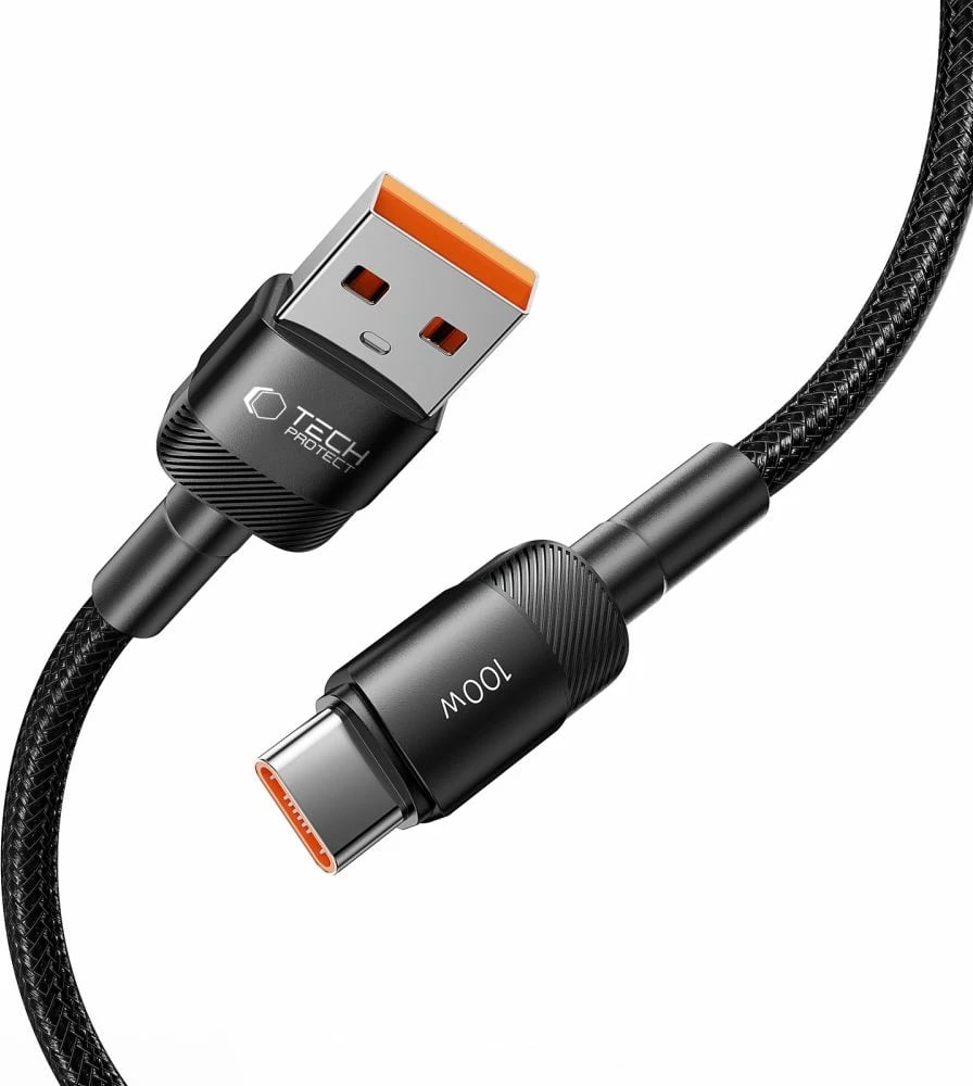 Kabllo Tech-Protect UltraBoost Evo USB-C / USB-A, 2m, 100W, e zezë