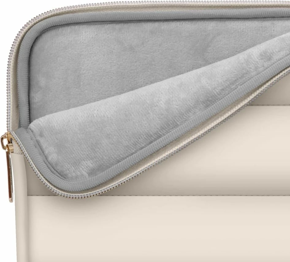 Mbështjellës laptopi Tech-Protect Puffy 15-16, set me çantë aksesorësh, Bezhë