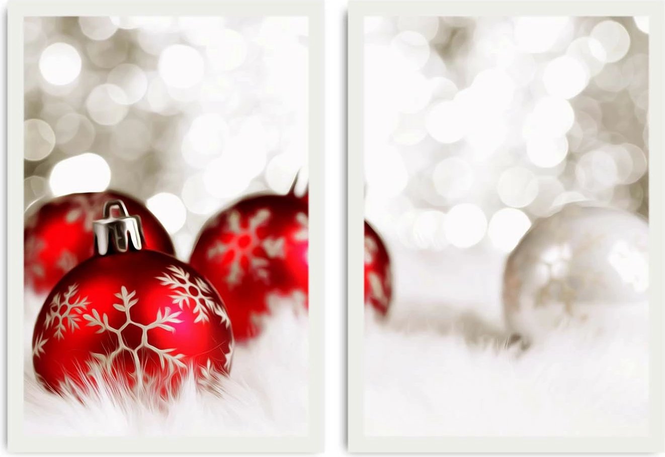 Pikturë dekorative me kornizë MDF (2 copë), Wallity, 2PBCTNOEL-05